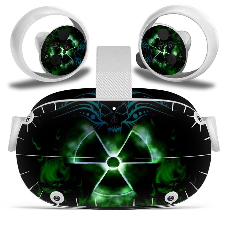 Amify Vinyl Skin Sticker for Oculus Quest 2 VR Headset Controller PVC Decals Cute Cartoon Wrap Cover for Oculus Quest 2 Accessories