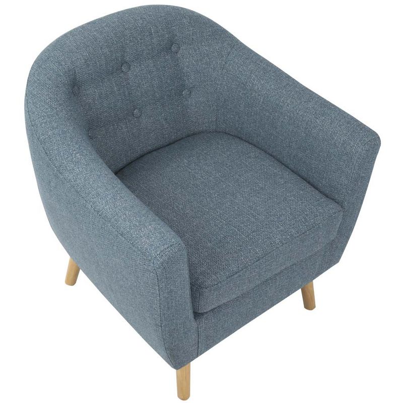 Rockwell Mid-Century Modern Accent Chair with Noise Fabric in Blue - LumiSource
