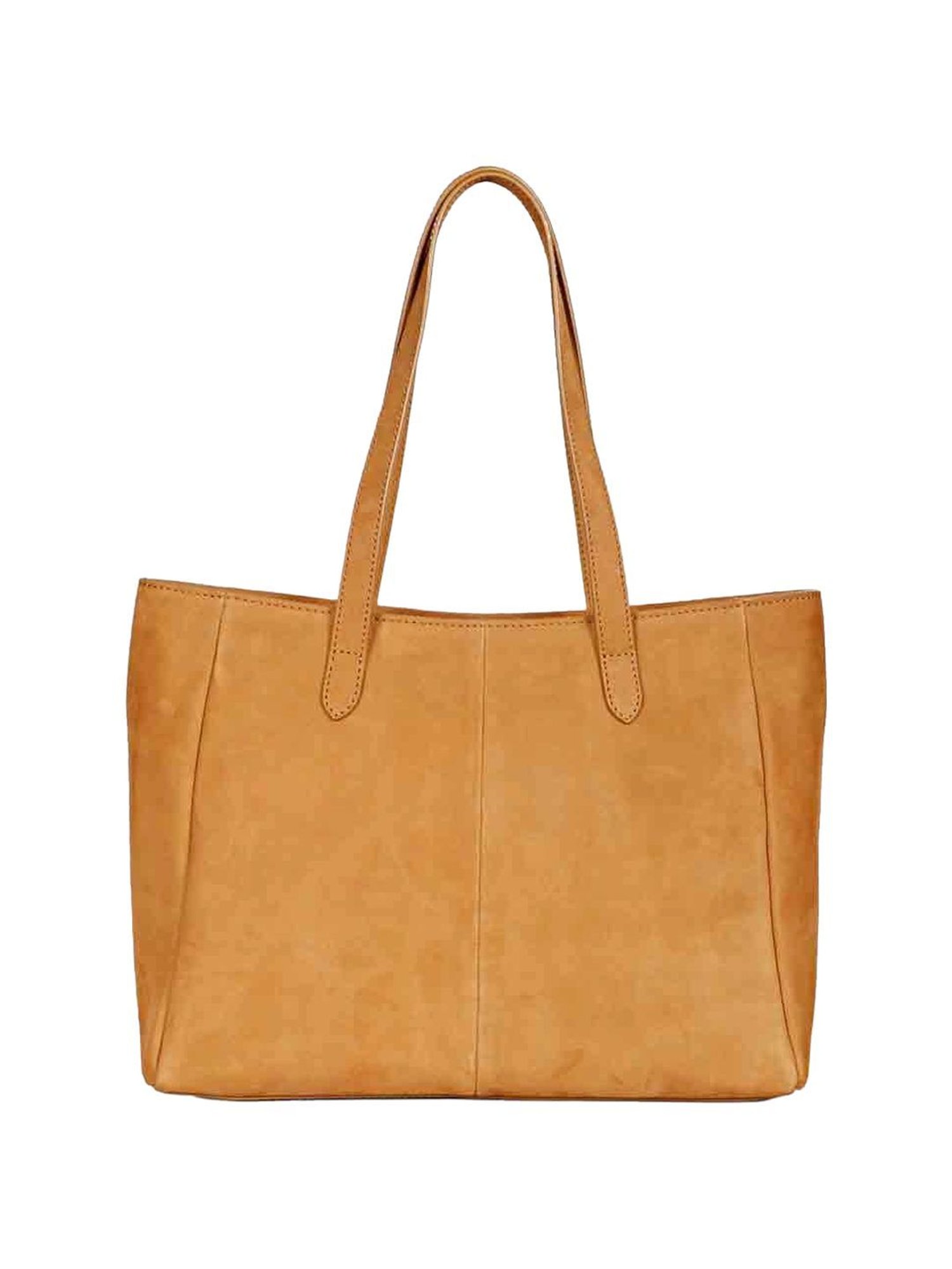 Saint G Tan Solid Medium Shoulder Handbag