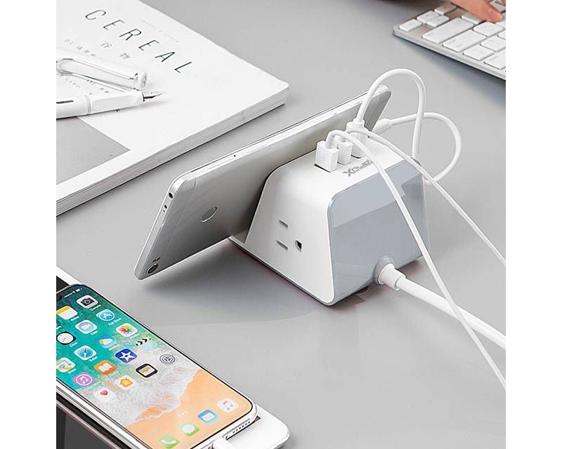 MyDesktop 29W Wireless Charging Stand with 3 USB Ports and 2 Power Outlets