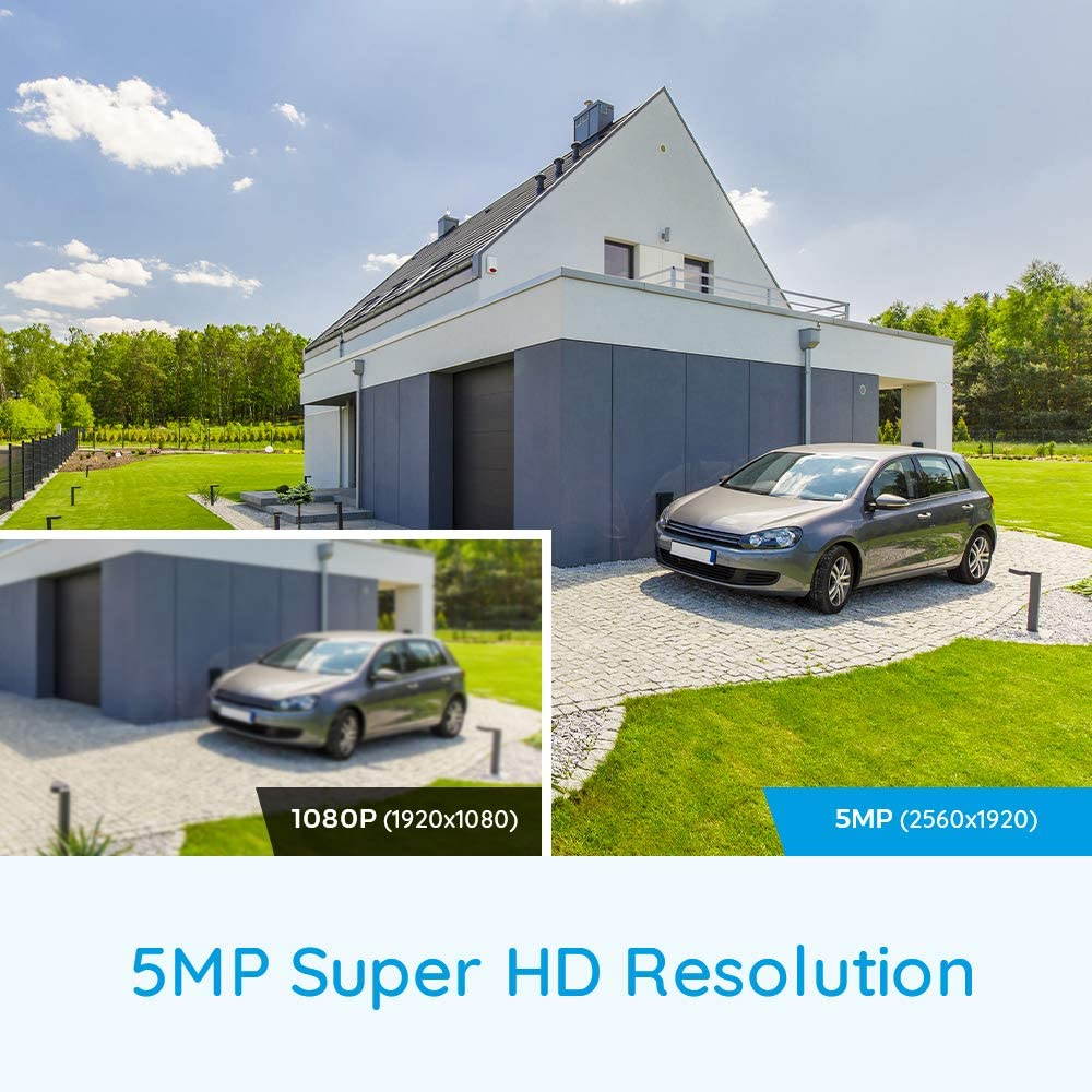 Reolink 5MP 16CH POE Security Camera System, 8pcs 5MP PoE Cameras with 16 Channel PoE NVR Recorder, Pre-Installed 3TB Hard Drive, Waterproof for Outdoor Indoor Use, 24/7 Recording,100ft Night Vision