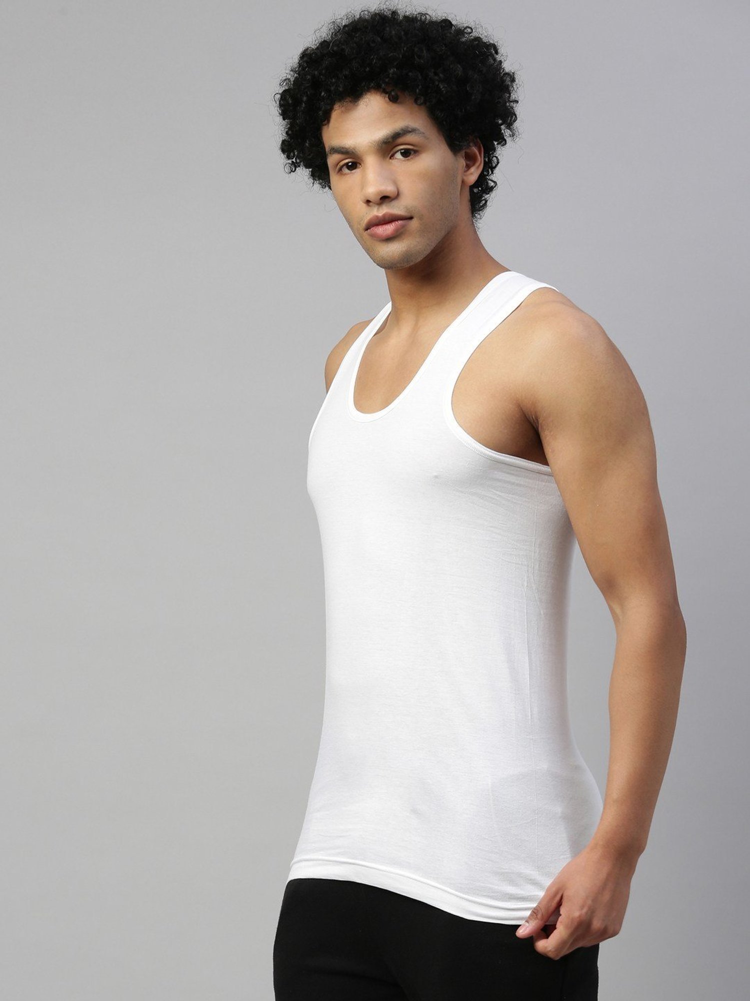 Dixcy Scott Maximus White Cotton Regular Fit Vest - Pack Of 3