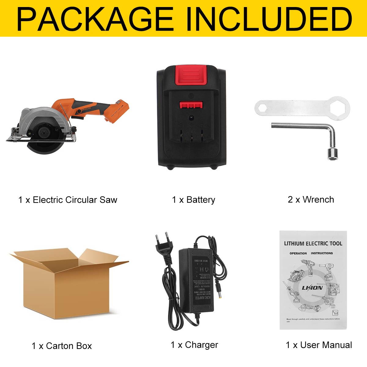 Rechargeable Electric Circular Saw Machine Angular Tool Metal Wood Grinding Cutting Grinding Tool W/ None/1/2pcs Battery-#3