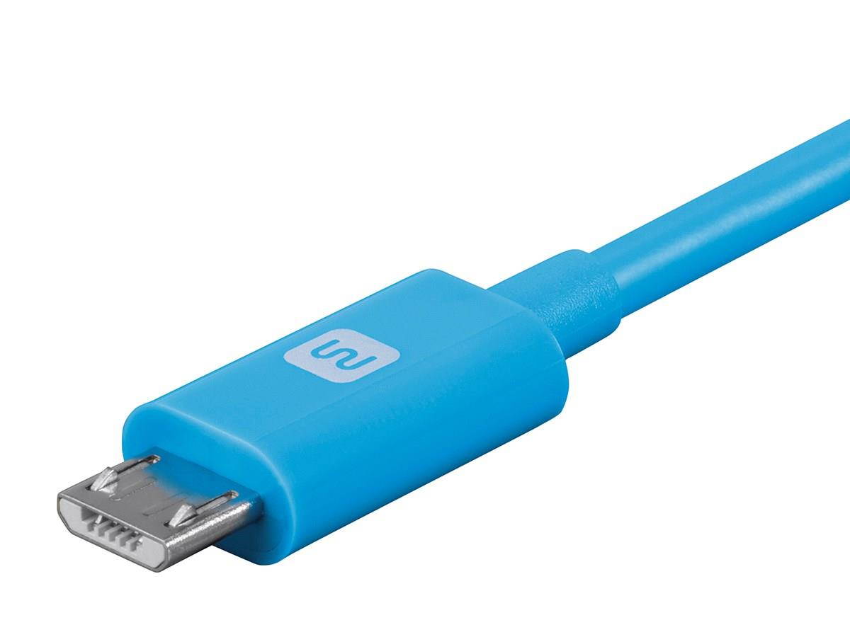 Monoprice USB Type-A to Micro Type-B Cable - 6 Feet - Blue | 2.4A, 22/30AWG - Select Series