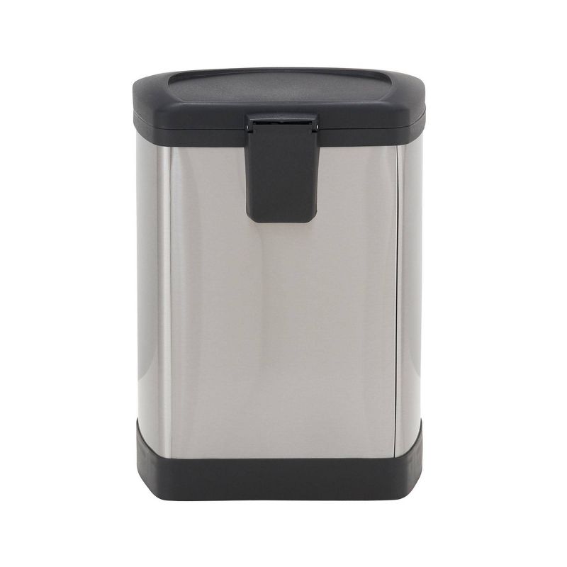Household Essentials 8L Rectangle Design Trend Step Trash Can Stainless Steel