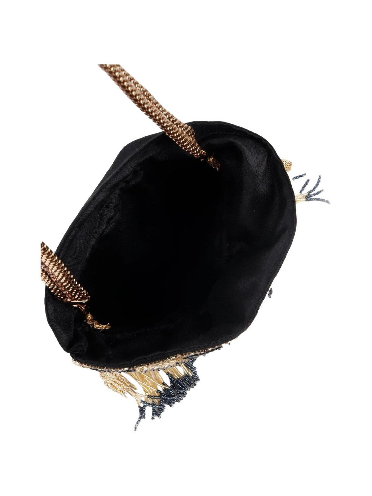 Odette Black & Gold Embellished Potli