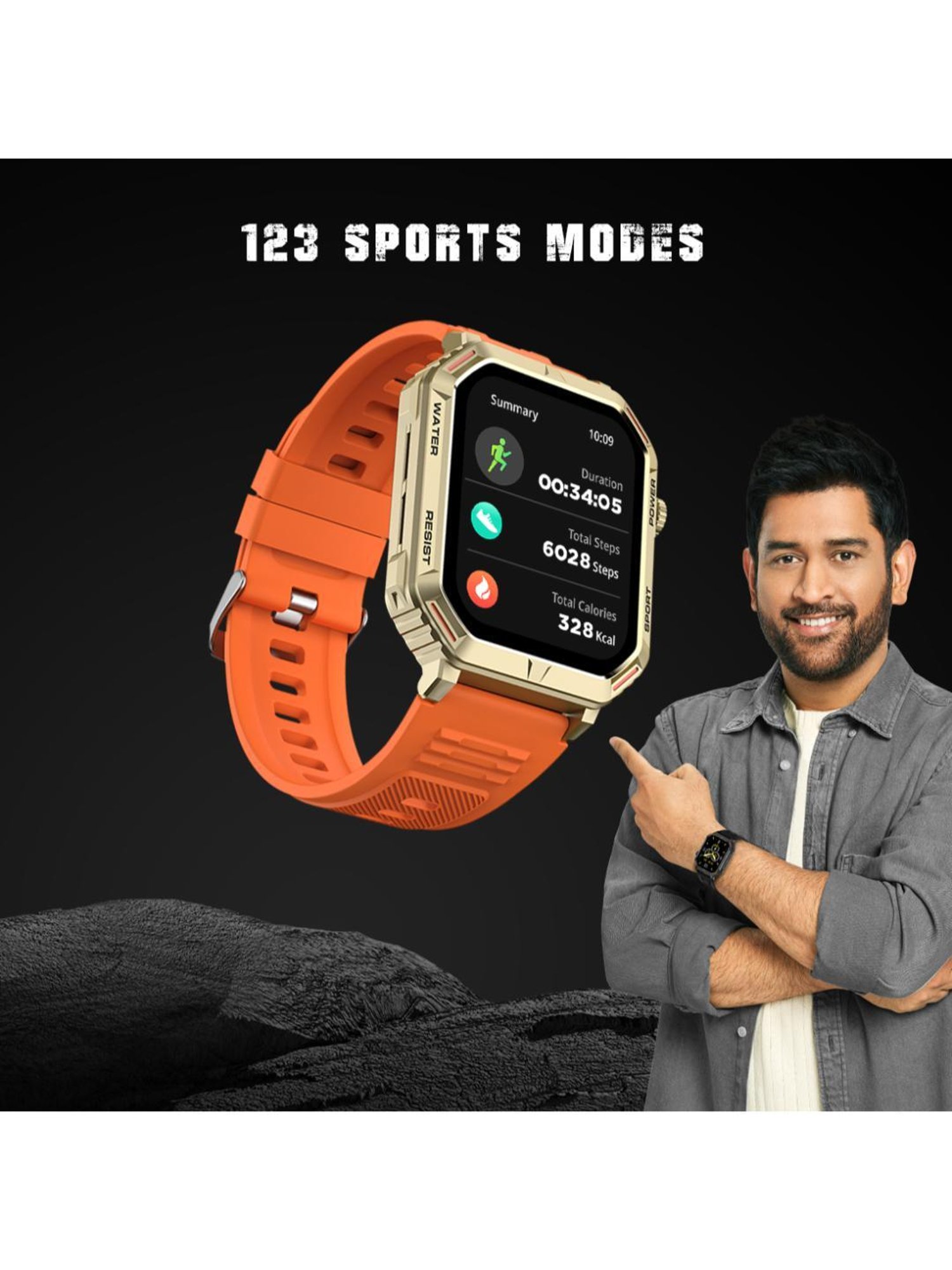 Fire-Boltt Commando BT Calling Smartwatch with 1.95 AMOLED Display & 123 Sports Modes (Orange)