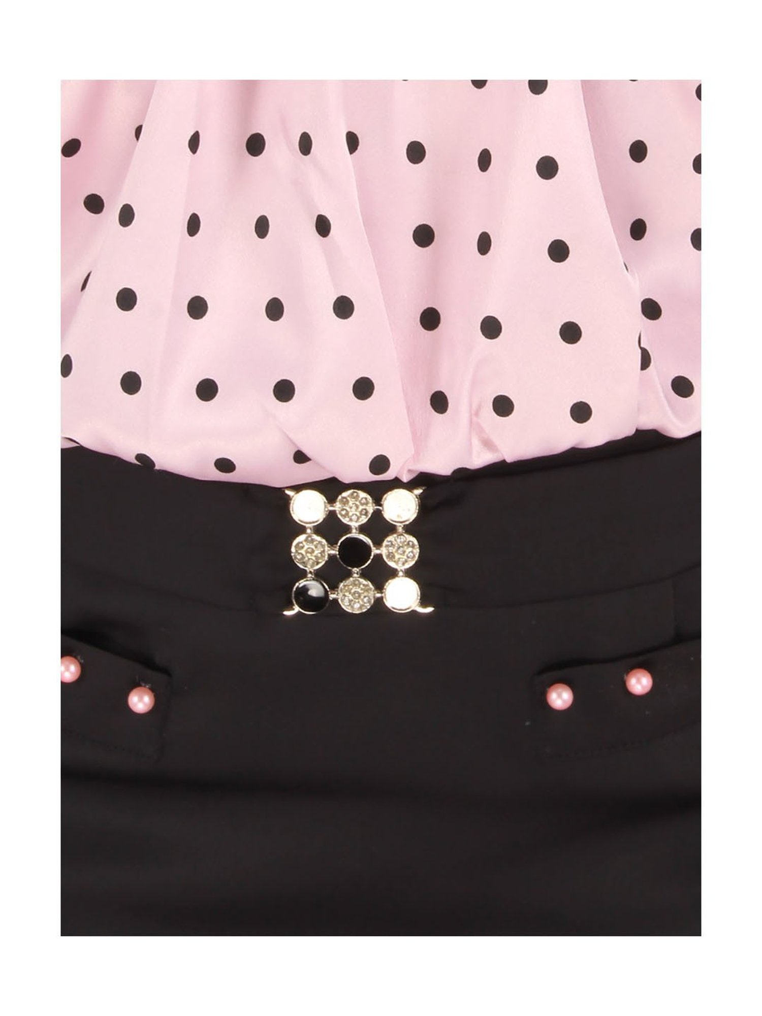 Cutecumber Kids Pink & Black Printed Dress