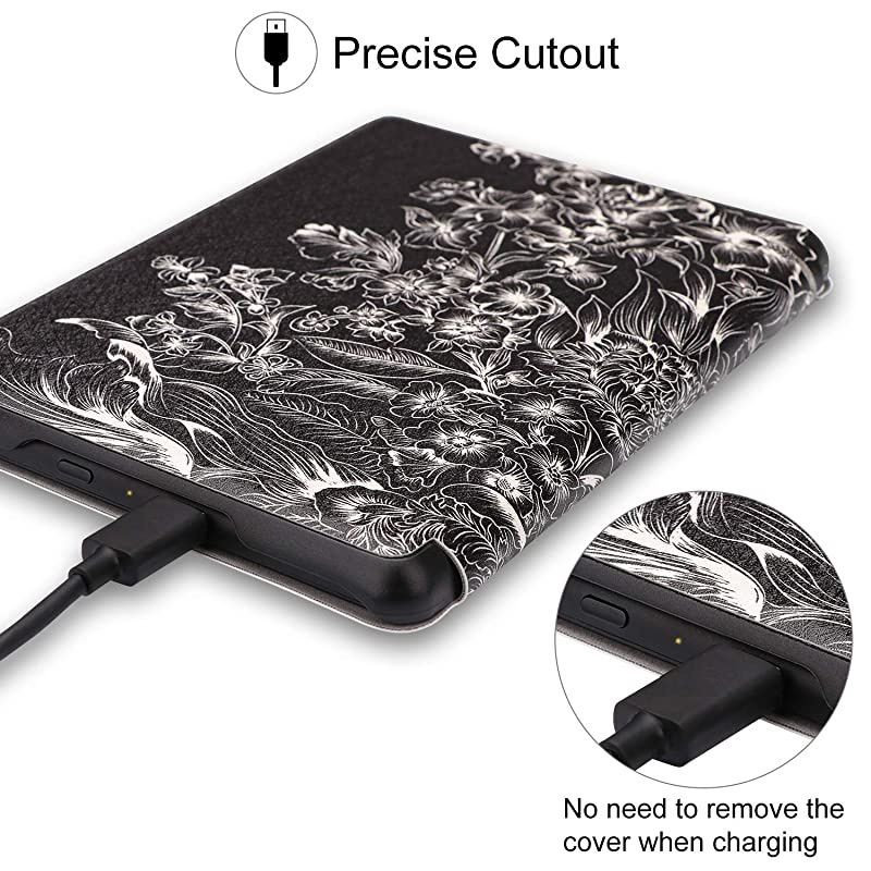 Cover Case for AllNew Kindle 10th Gen 2019 Released Model No J9G29R Slim Auto WakeSleep Protective Case for Kindle 2019 Will Not Fit Kindle Paperwhite or Kindle Oasis Black Flowers