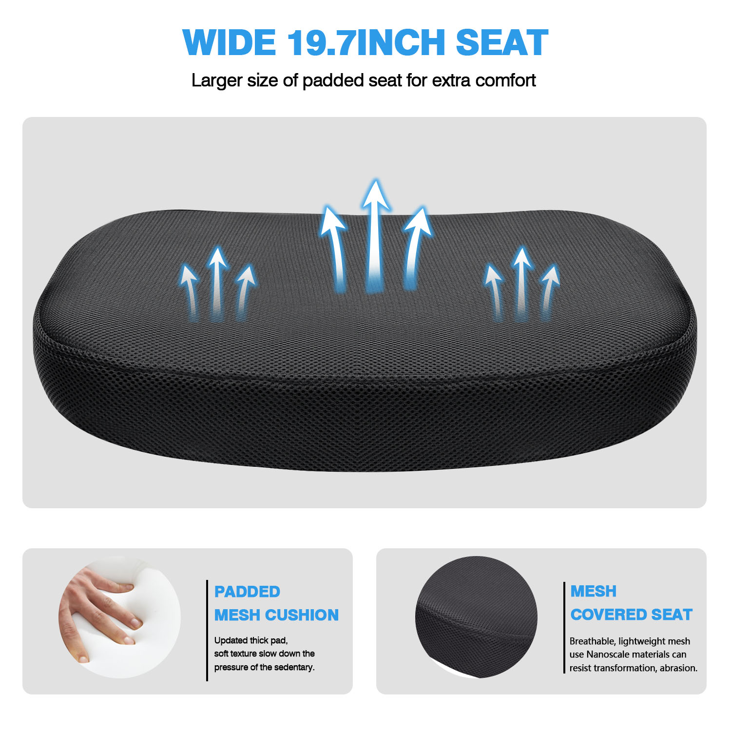 Vitesse Office Chair Mesh Desk Chair Ergonomic Computer Chair with Lumbar Support Modern Executive Adjustable Chair Rolling Swivel Chairs for Women Men,Grey