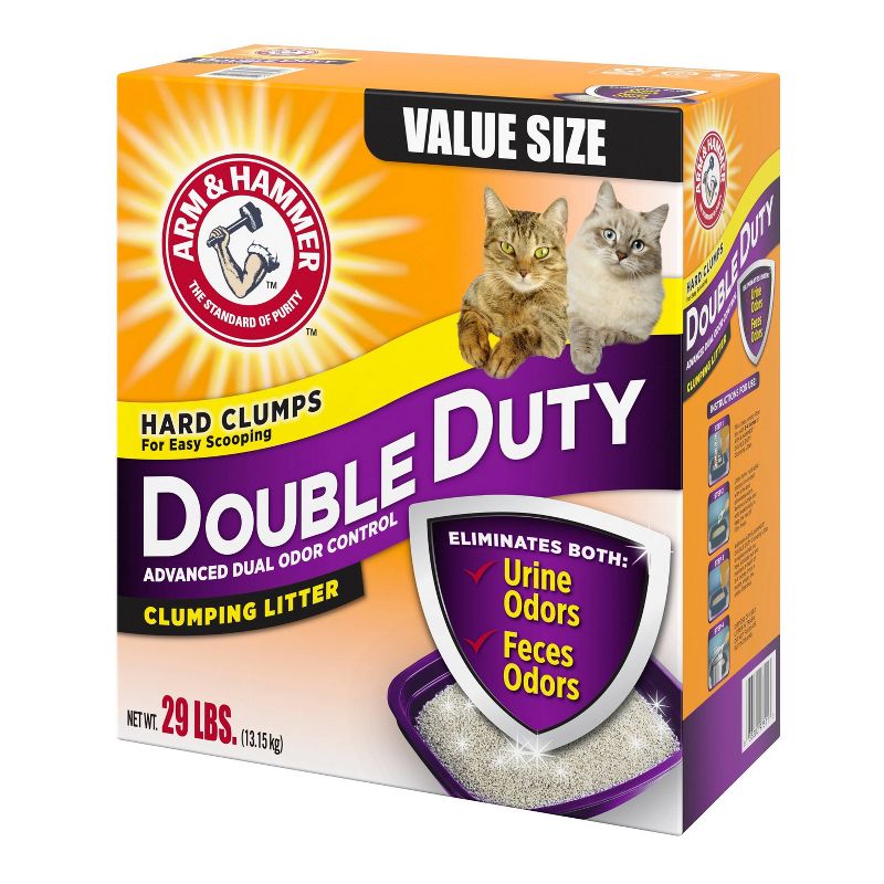 Arm & Hammer Double Duty Advanced Dual Odor Control Clumping Litter - 29lbs