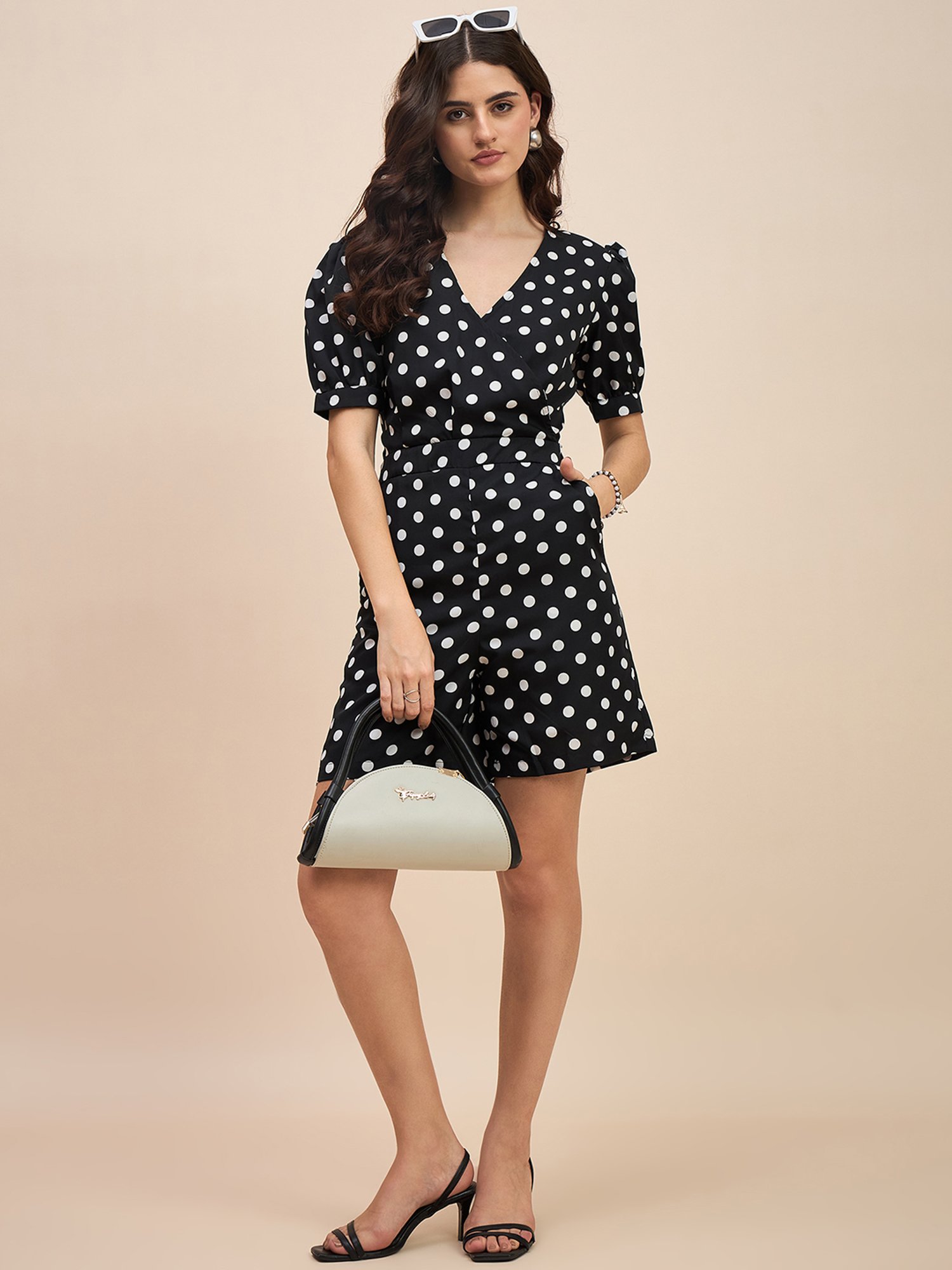 BRINNS Black Polka Dot Playsuit