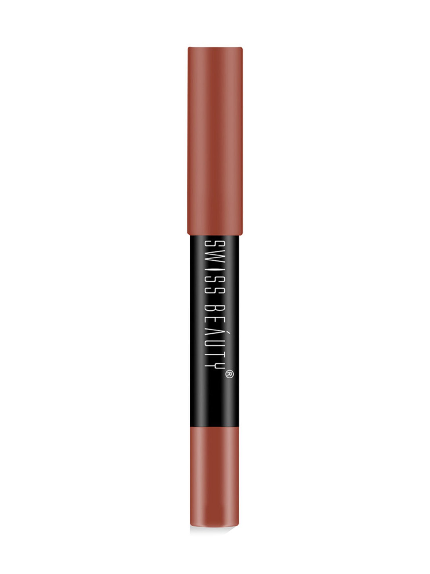 SWISS BEAUTY Non Transfer Matte Crayon Lipstick Brownie Point - 3.5 gm