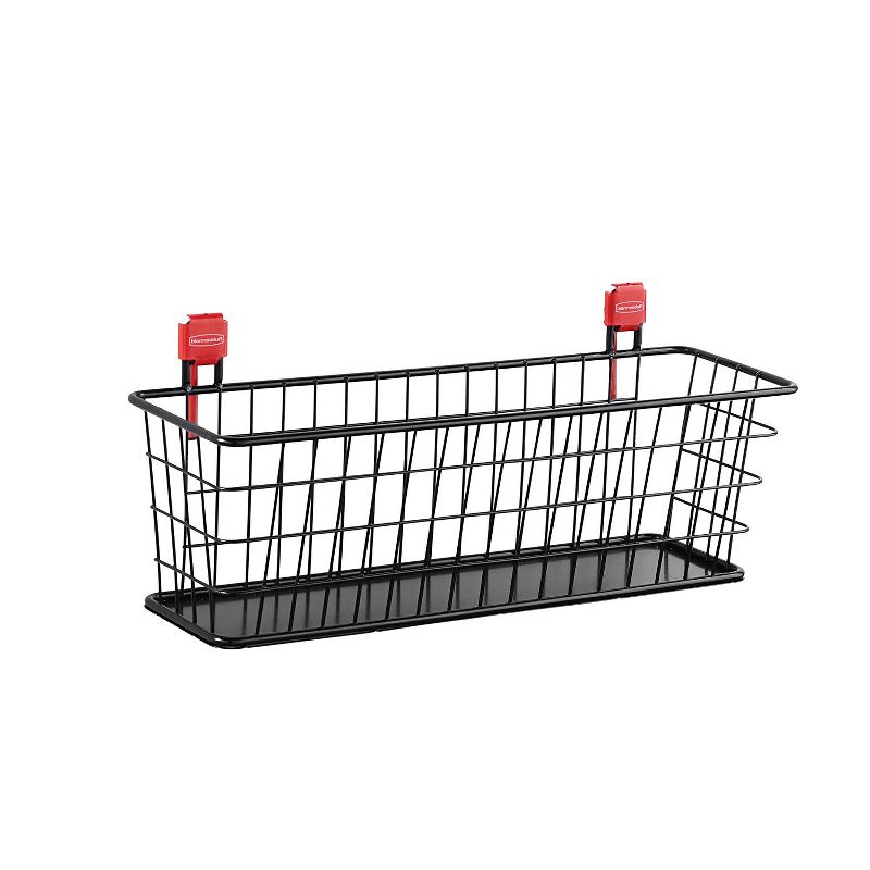 Rubbermaid Shed Shelf, Wire Basket & 50 Lbs Capacity 34" Tool Rack (2 of Each)