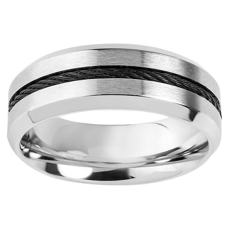 Men's West Coast Jewelry Stainless Steel Brown Leather Braided and Beaded Bracelet