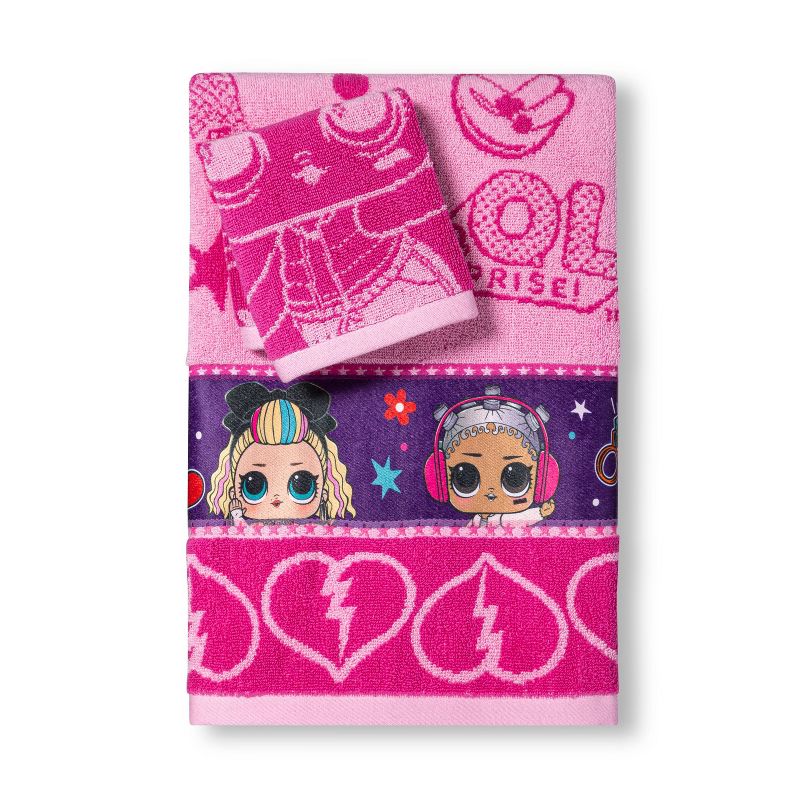 2pc L.O.L. Surprise! Rock on Forever Bath Towel and Washcloth Set