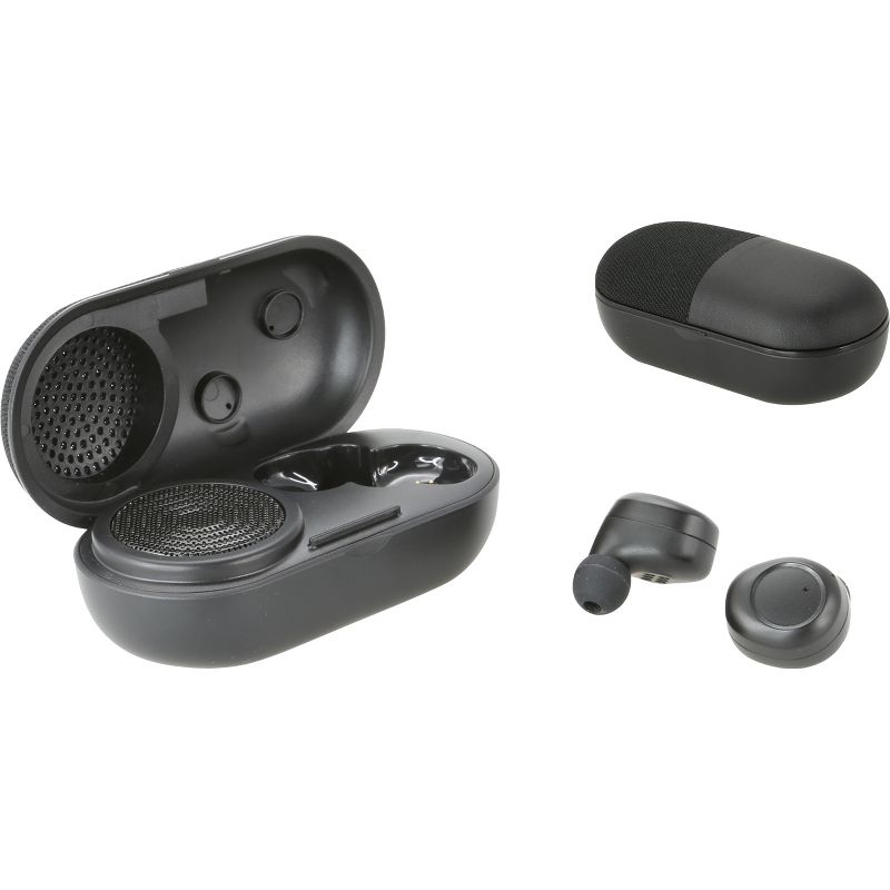 iLive Truly Wire-Free Earbuds with Charging Case and Speaker (IAEBTS410B) - Stereo - True Wireless - Bluetooth - 16 Ohm - 20 Hz - 20 kHz - Earbud