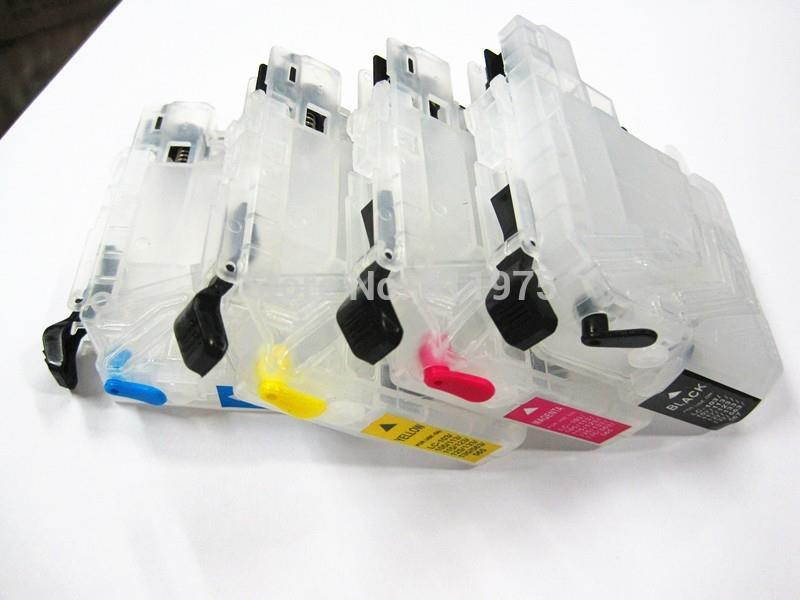 4 ink LC123 refillable Ink cartridge for Brother DCP-J552DW/DCP-J752DW/DCP-J132W/DCP-J152W printers with permanent chip