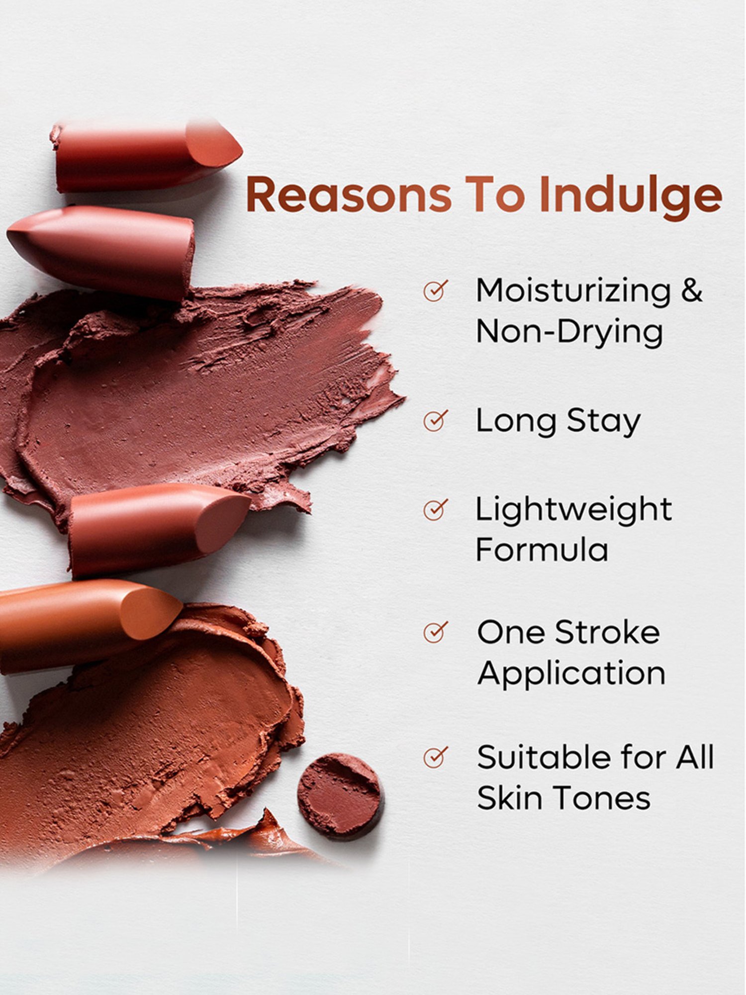 mCaffeine Cocoa Kiss Creamy Matte Lipstick Rose Martini - 4.2 gm