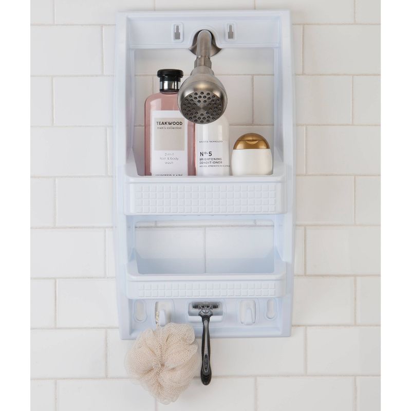 Flexi Shower Caddy Shelf White - Bath Bliss