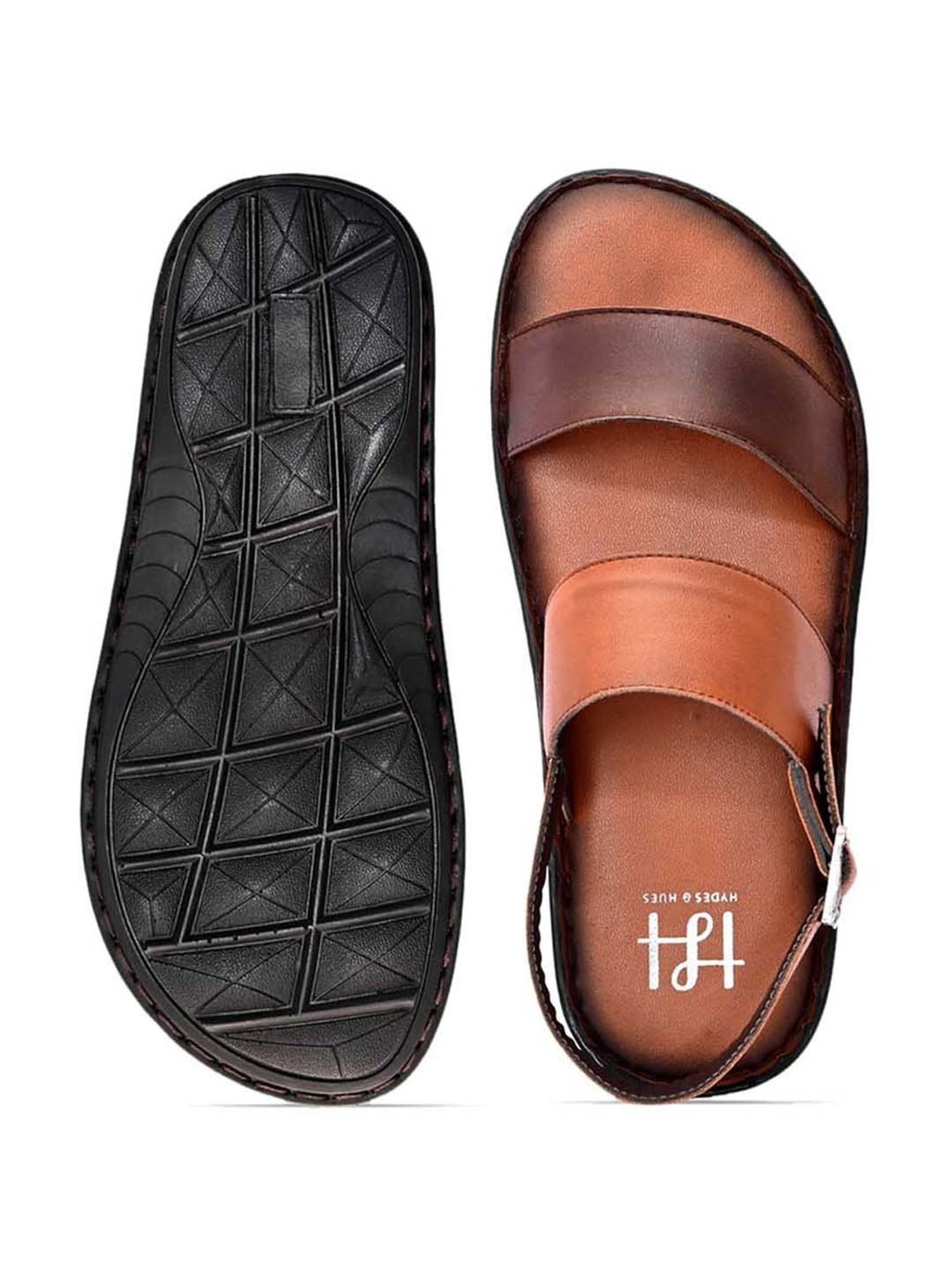 Hydes N Hues Men's Tan Back Strap Sandals