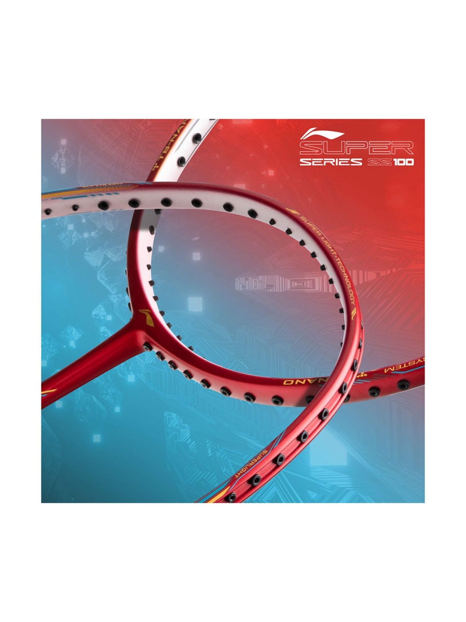 Li-Ning Super Series SS100 Badminton Racket (Red) Size - Medium