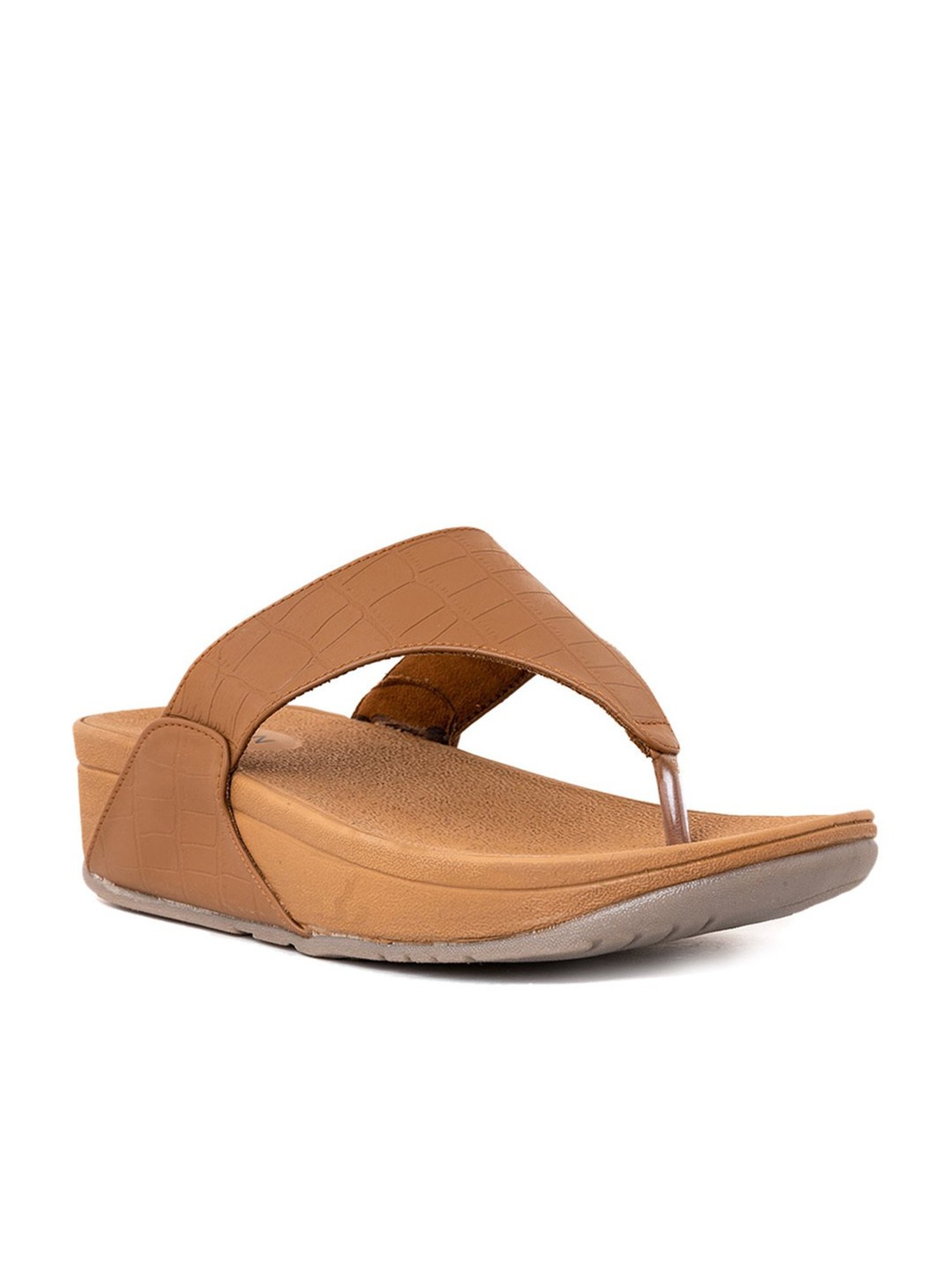 Khadim Women's Brown Thong Wedges