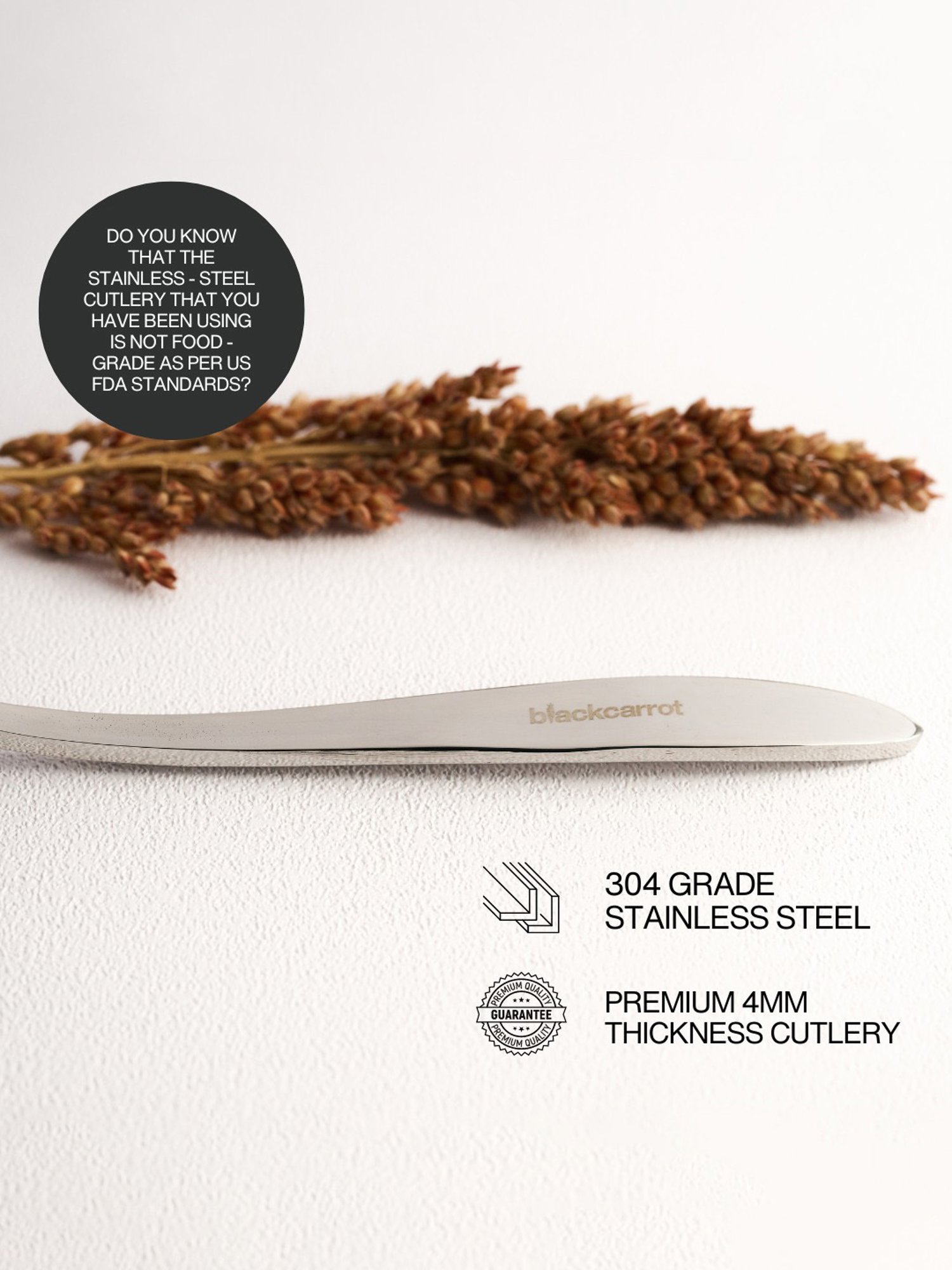 BlackCarrot 22 Pcs Stainless Steel Cutlery Set