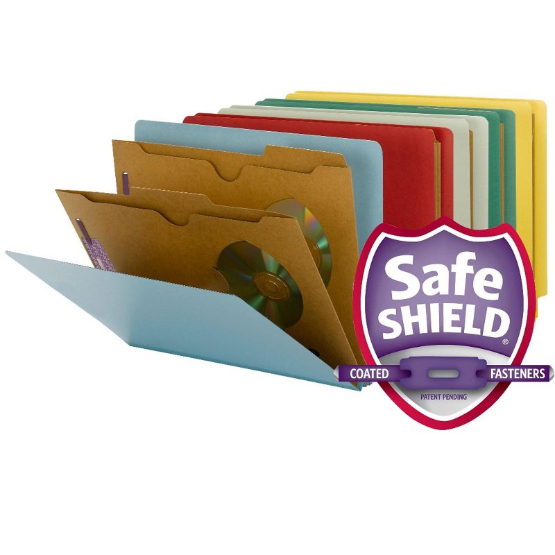 Smead Pressboard End Tab Classification Folder Pockets Letter Six-Section 10/Box 26710