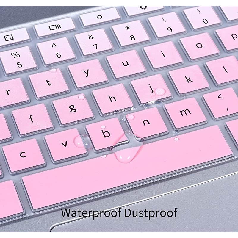 Keyboard Cover Compatible 2019 2018 Samsung Chromebook Pro 122 Samsung Chromebook Plus XE520QAB XE525QBB XE521QAB 122 inch Anti Dust Waterproof Protective Skin Gradual Pink