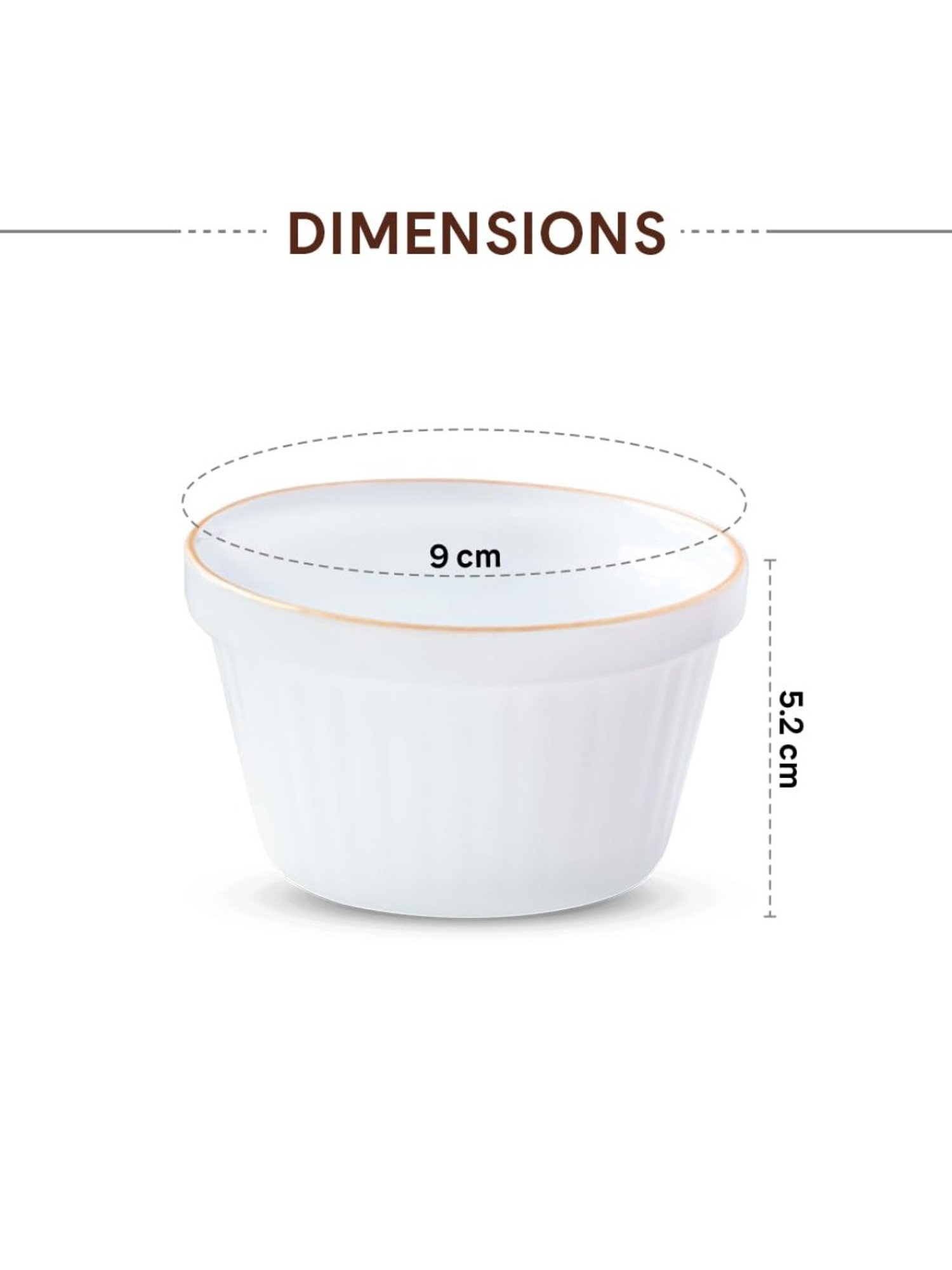 Larah by Borosil White Glass Ice Cream Bowl - Set of 6