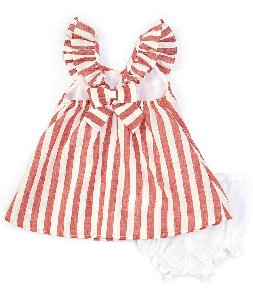 Habitual Baby Girls 12-24 Months Flutter-Sleeve Striped Faux-Wrap Dress