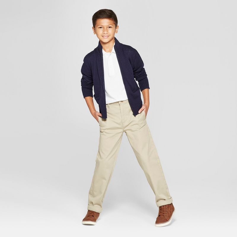 French Toast Boys' Zip Neck Uniform Pullover Sweater - Navy S