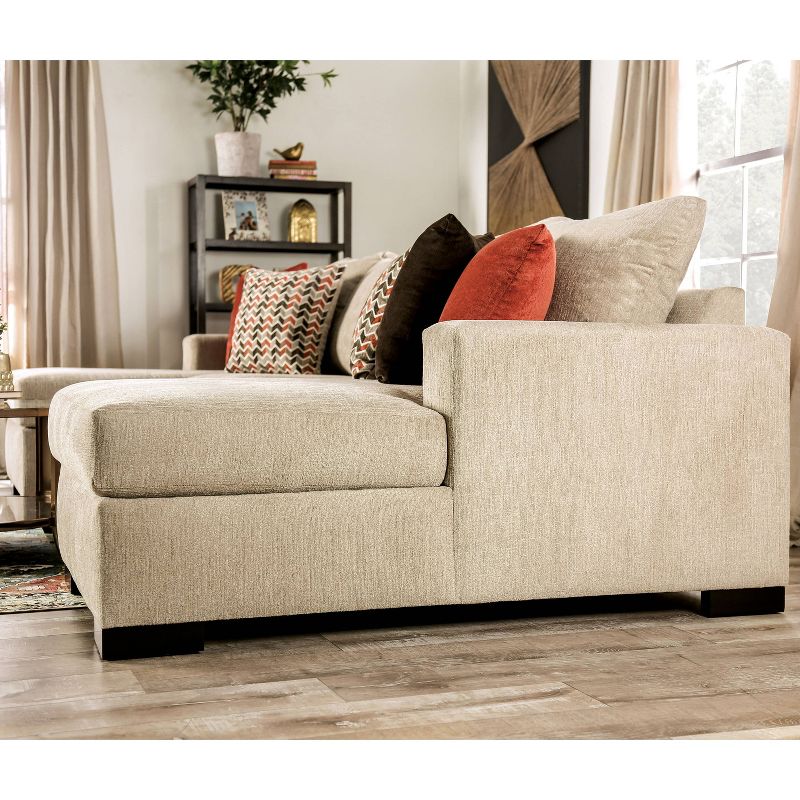 Sandrock Upholstered Sectional Beige/Dark Brown/Vermilion - HOMES: Inside + Out