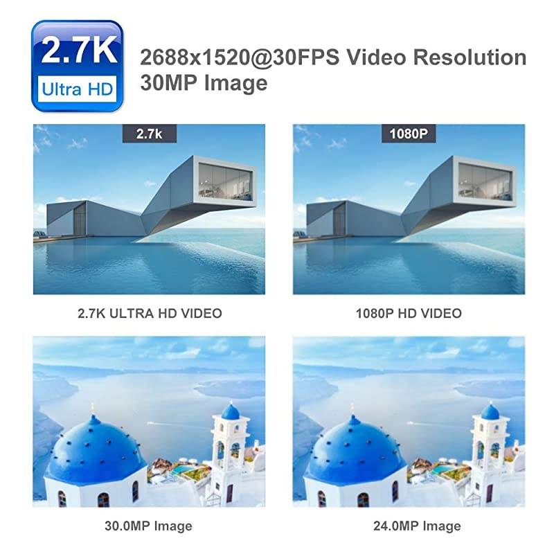 Camera Camcorder,Ultra HD 2.7K Vlogging Camera 30FPS 30MP 16X Digital Zoom 3.0 Inch Rotatable WiFi Camcorders with Microphone IR Night Vision&Time-Lapse