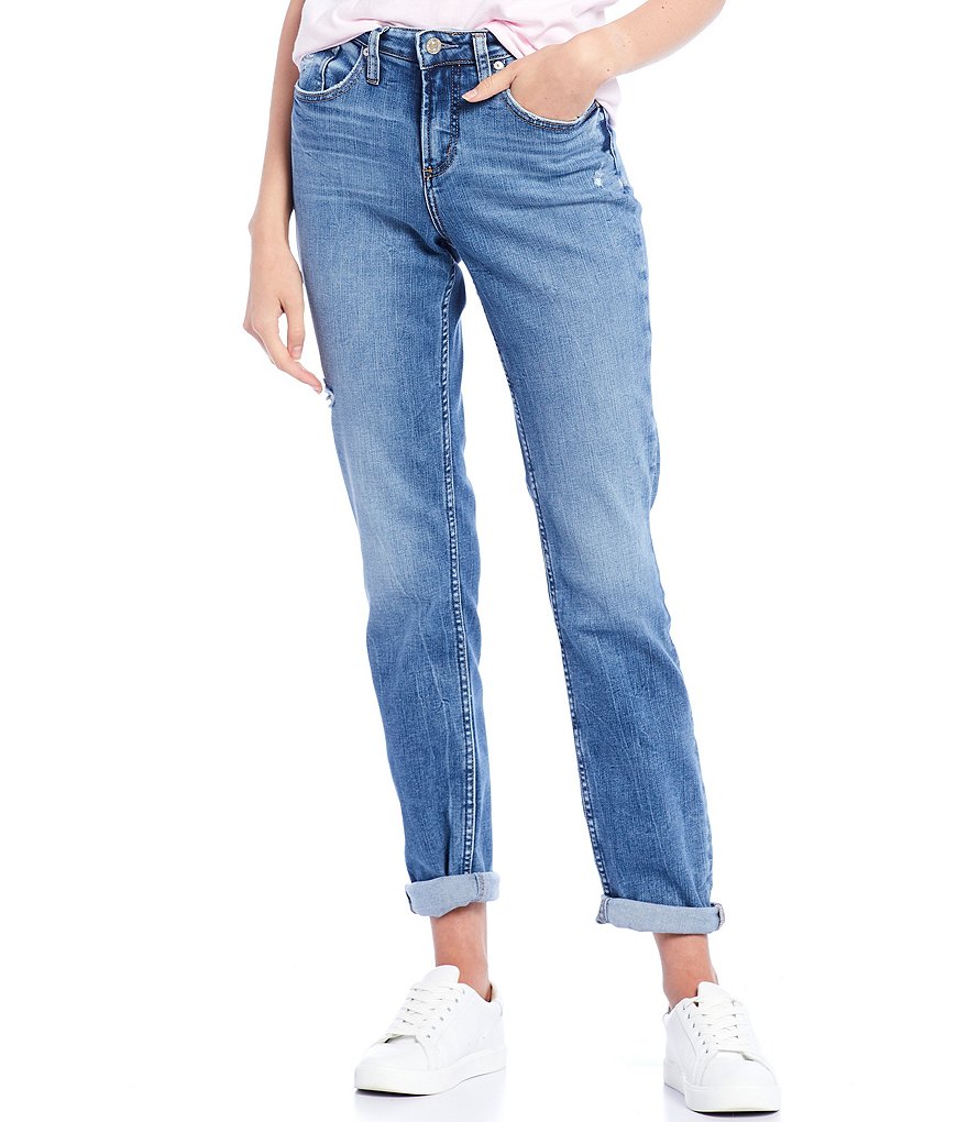 Celebrity Pink Shadow Knee Mid Rise Straight Jeans