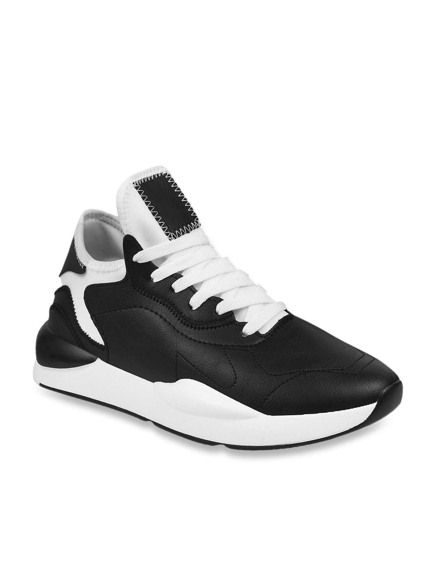 The White Pole Men's Black Casual Sneakers