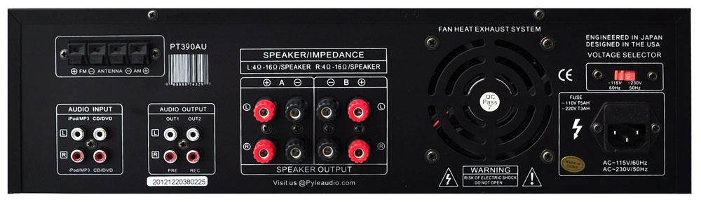 Pyle Audio - PT390AU - PyleHome PT390AU AM/FM Receiver - 300 W RMS - 4 Channel - AM, FM - USB - iPod Supported
