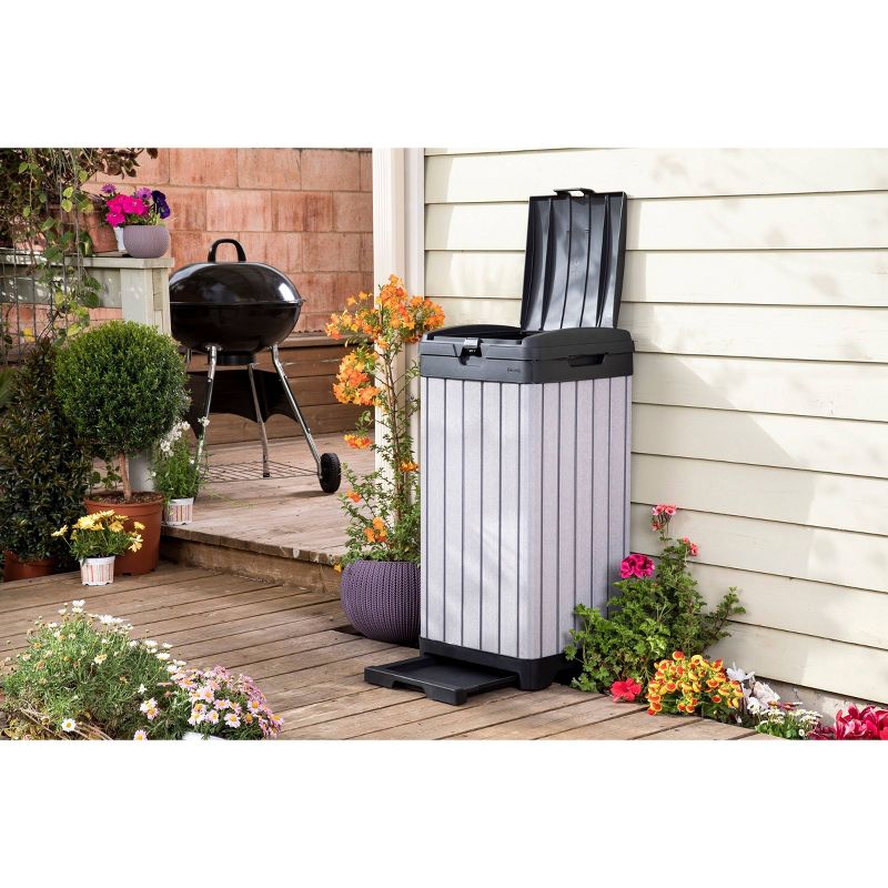 39gal Rockford Outdoor Resin Trashcan Gray - Keter
