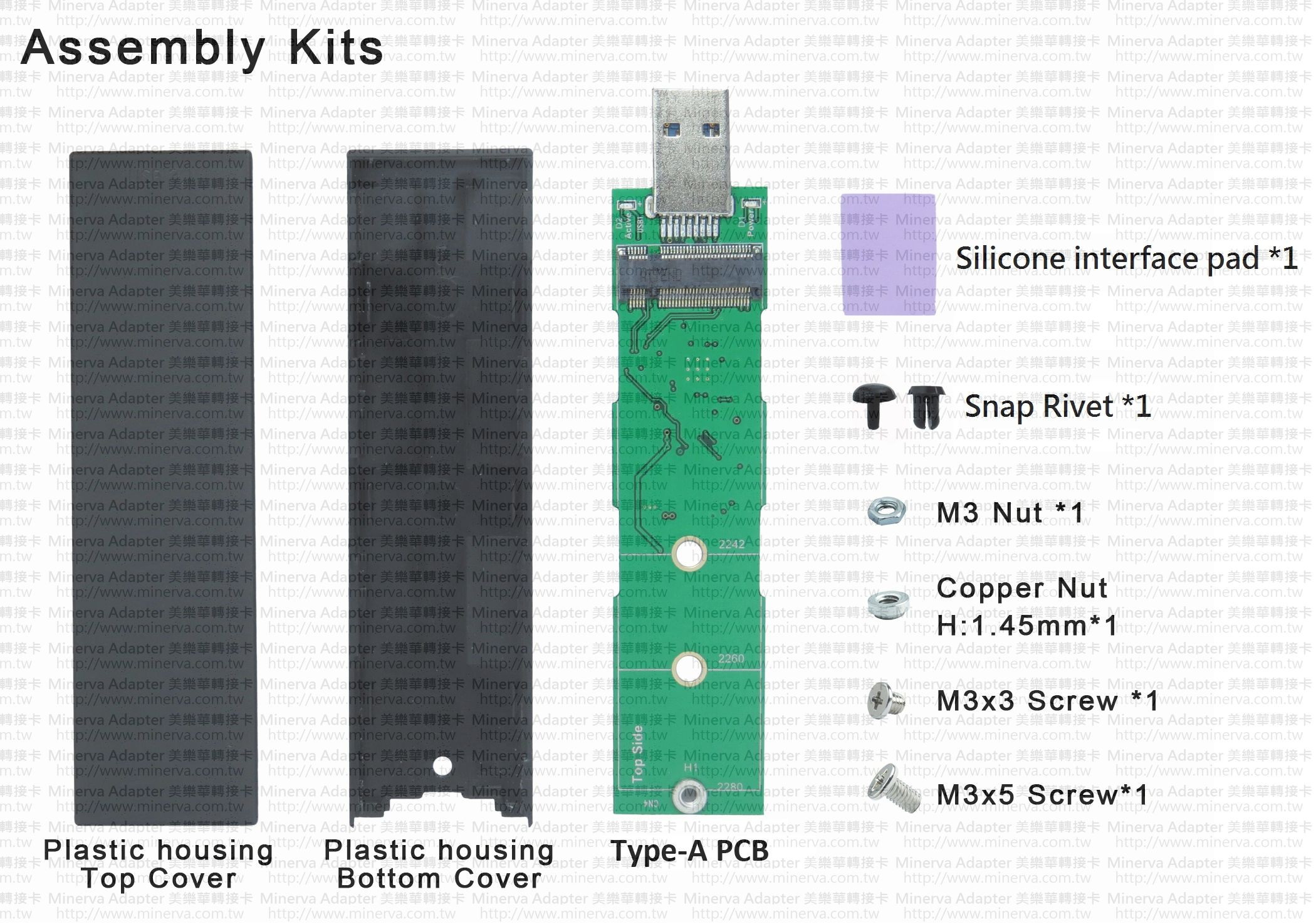 Innocard USB 3.1 to M.2 SSD Enclosure+ type-A  for Gen 2, 10Gbps