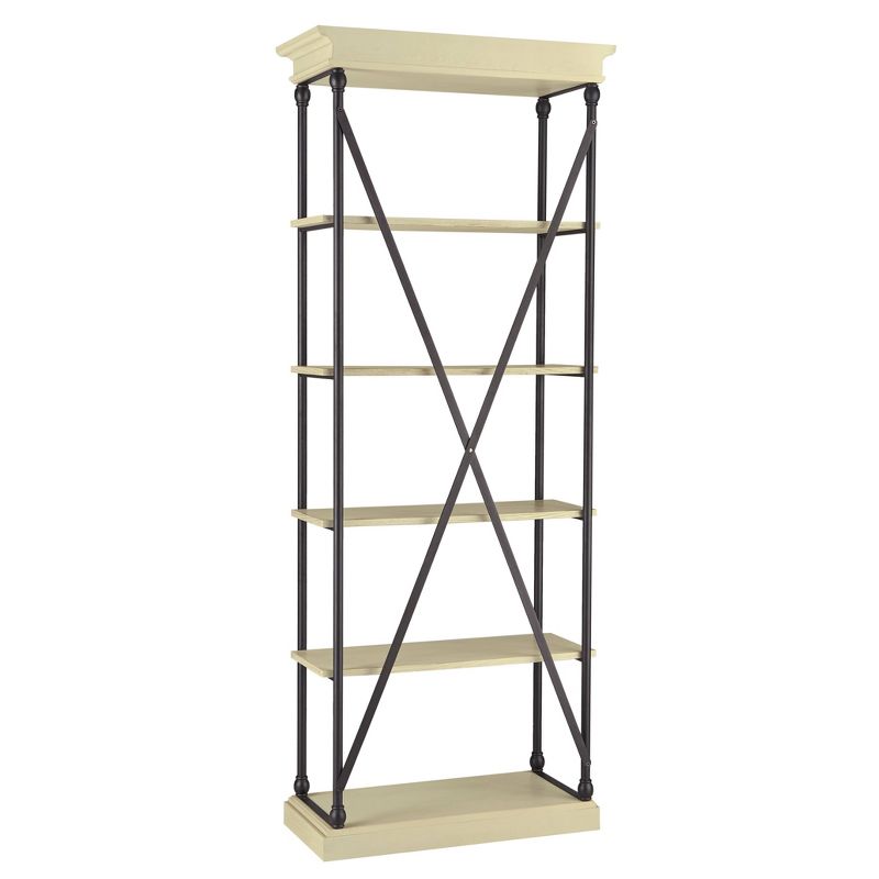 84" Belvidere 5 Shelf Narrow Etagere Bookshelf Ivory White - Inspire Q