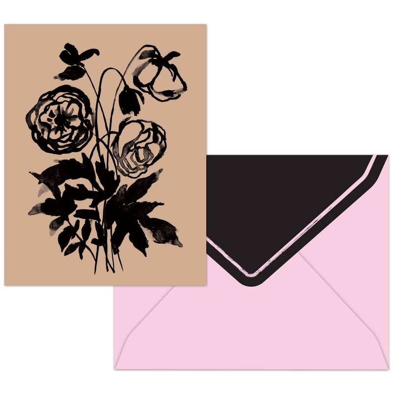 16ct Assorted Blank Note Cards Painted Flowers