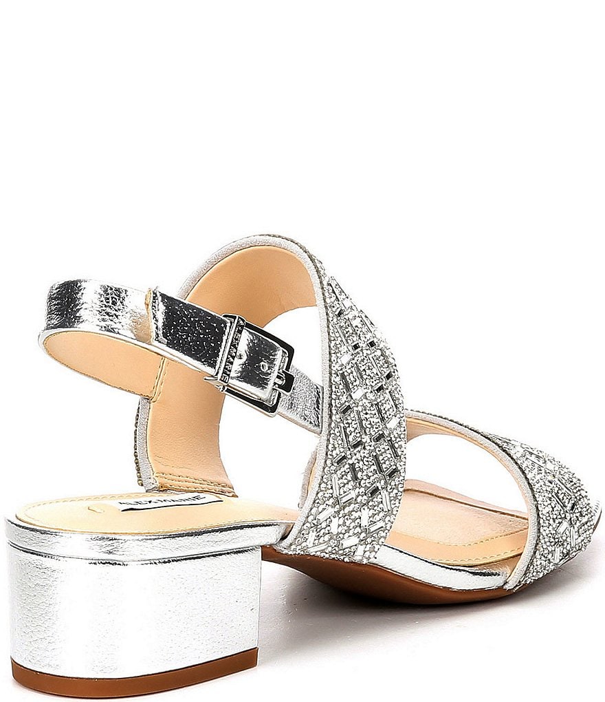 Alex Marie CalinaTwo Rhinestone Block Heel Sandals