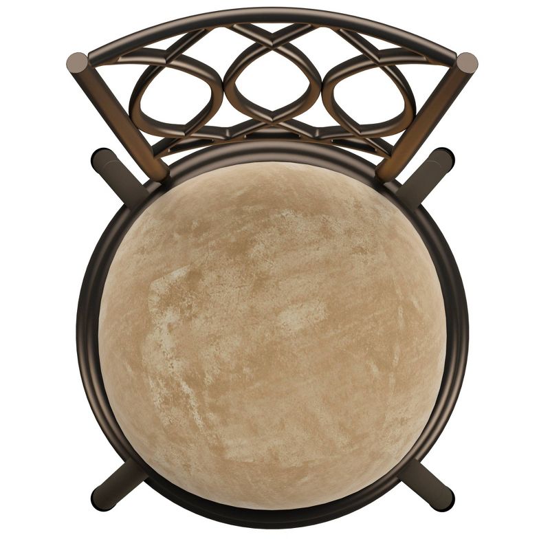 Set of 3 Camilla Adjustable Swivel Barstool Scroll Back Peat Brown - Inspire Q