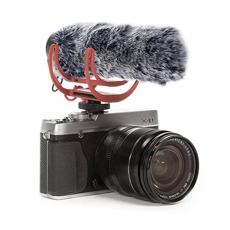 Microphone Furry Windscreen Dead Cat Wind Muff Mic Windshield Fur Foam Cover as Pop Filter Compatible with Rode VideoMic GO Camera Microphone