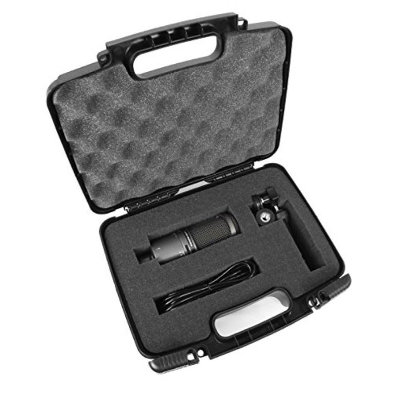 TOUGH Cardioid Condenser Microphone Hard Travel Case Fits Audio-Technica AT2035 / AT2020 / AT2031 / ATR2500 / AT2050 / AT2022 Studio and USB Microphones and Accessories