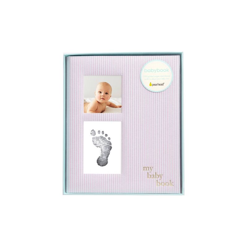 Pearhead Pink Striped Babybook