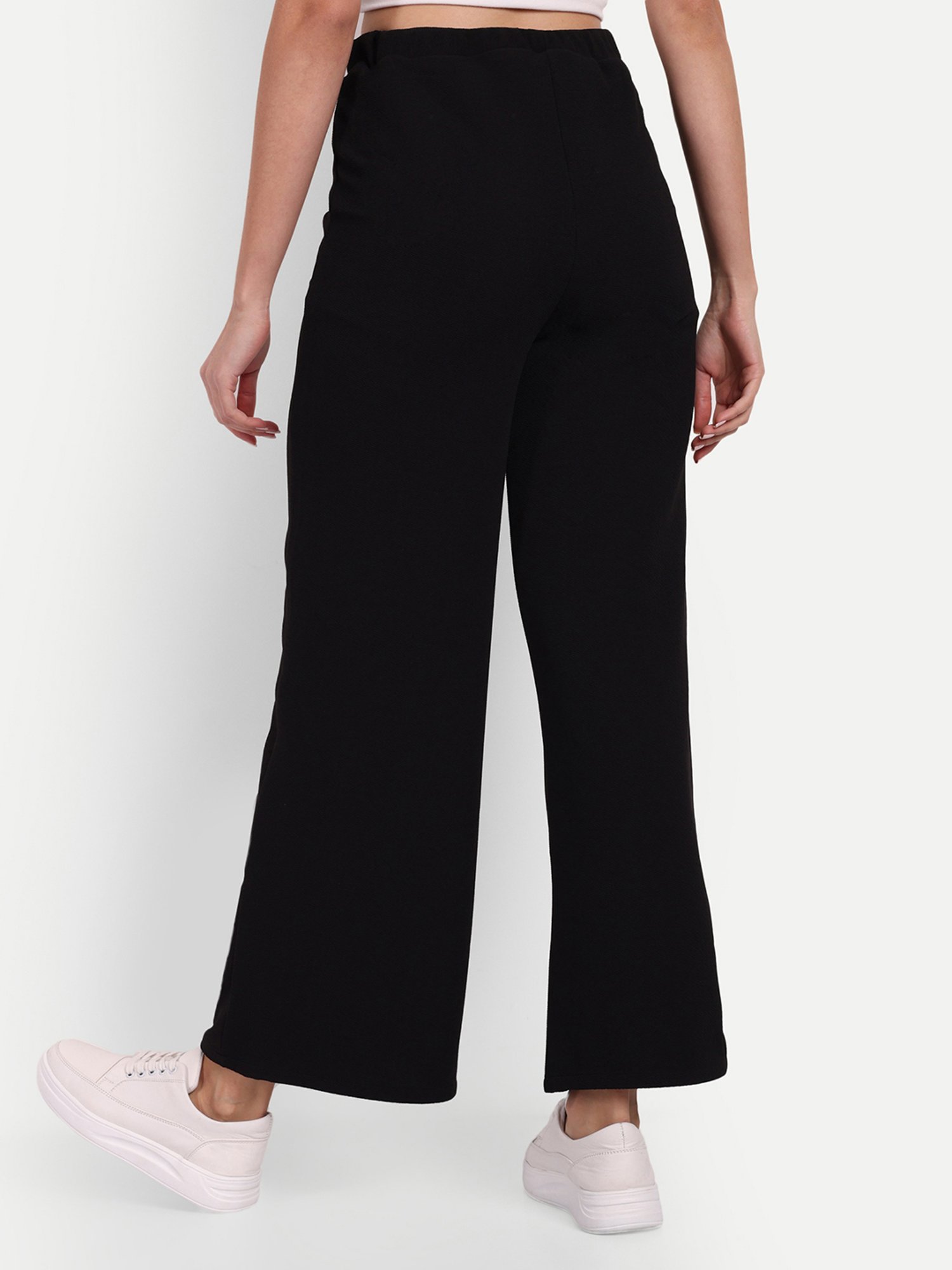 Broadstar Black Relaxed Fit High Rise Trousers