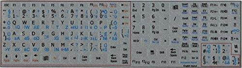 HUNGARIAN - ENGLISH NOTEBOOK NON-TRANSPARENT SILVER KEYBOARD STICKERS