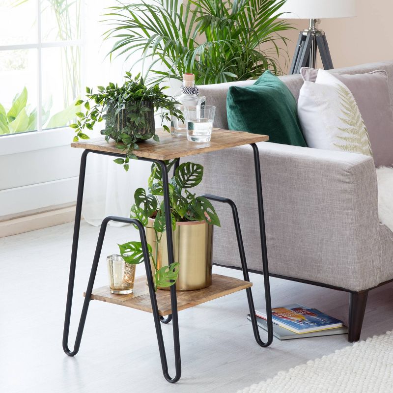 Cooper Industrial Side Table Brown - ClickDecor